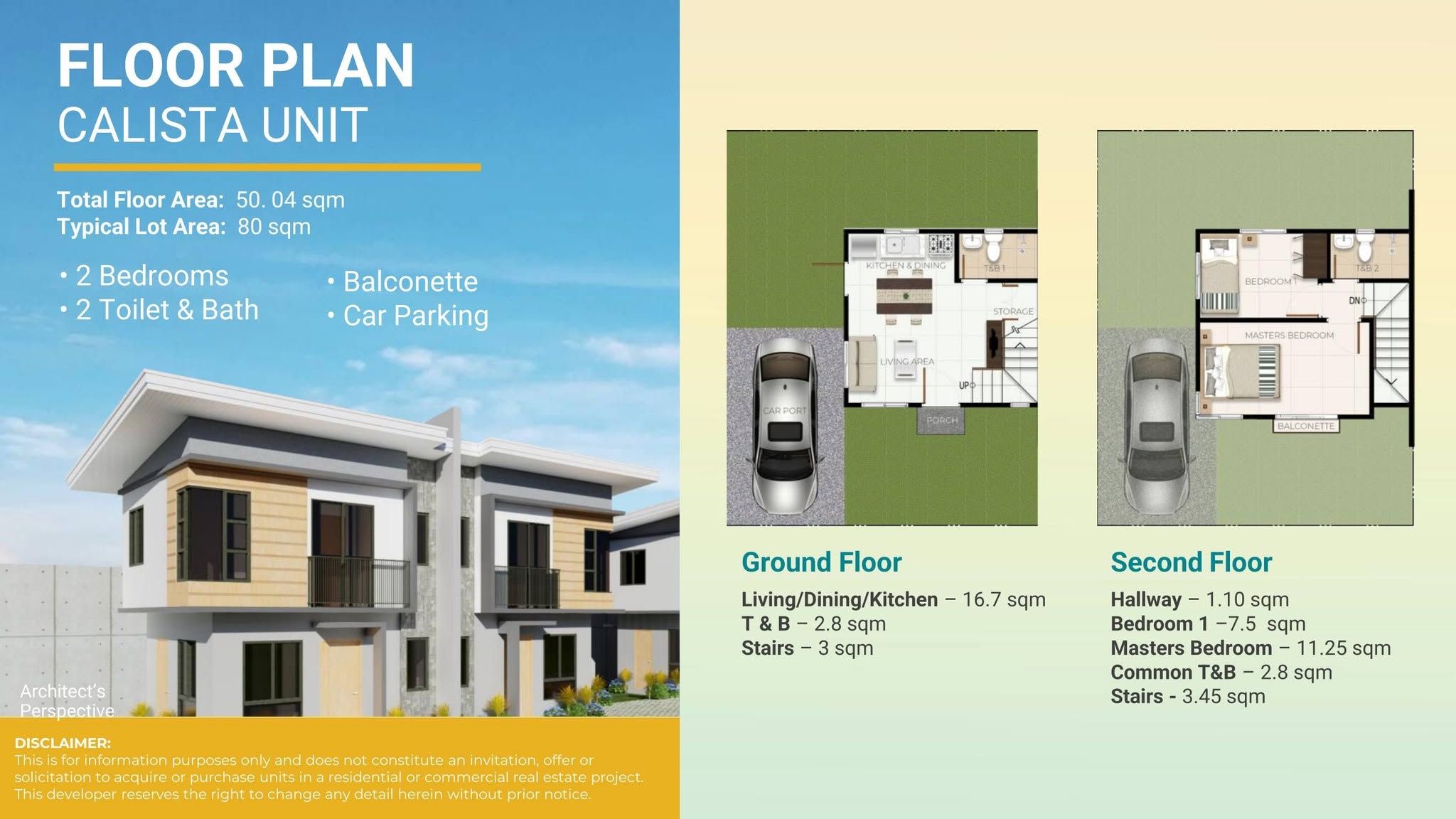 Casa Mira Prime Ormoc Calista duplex ground and second floor plan