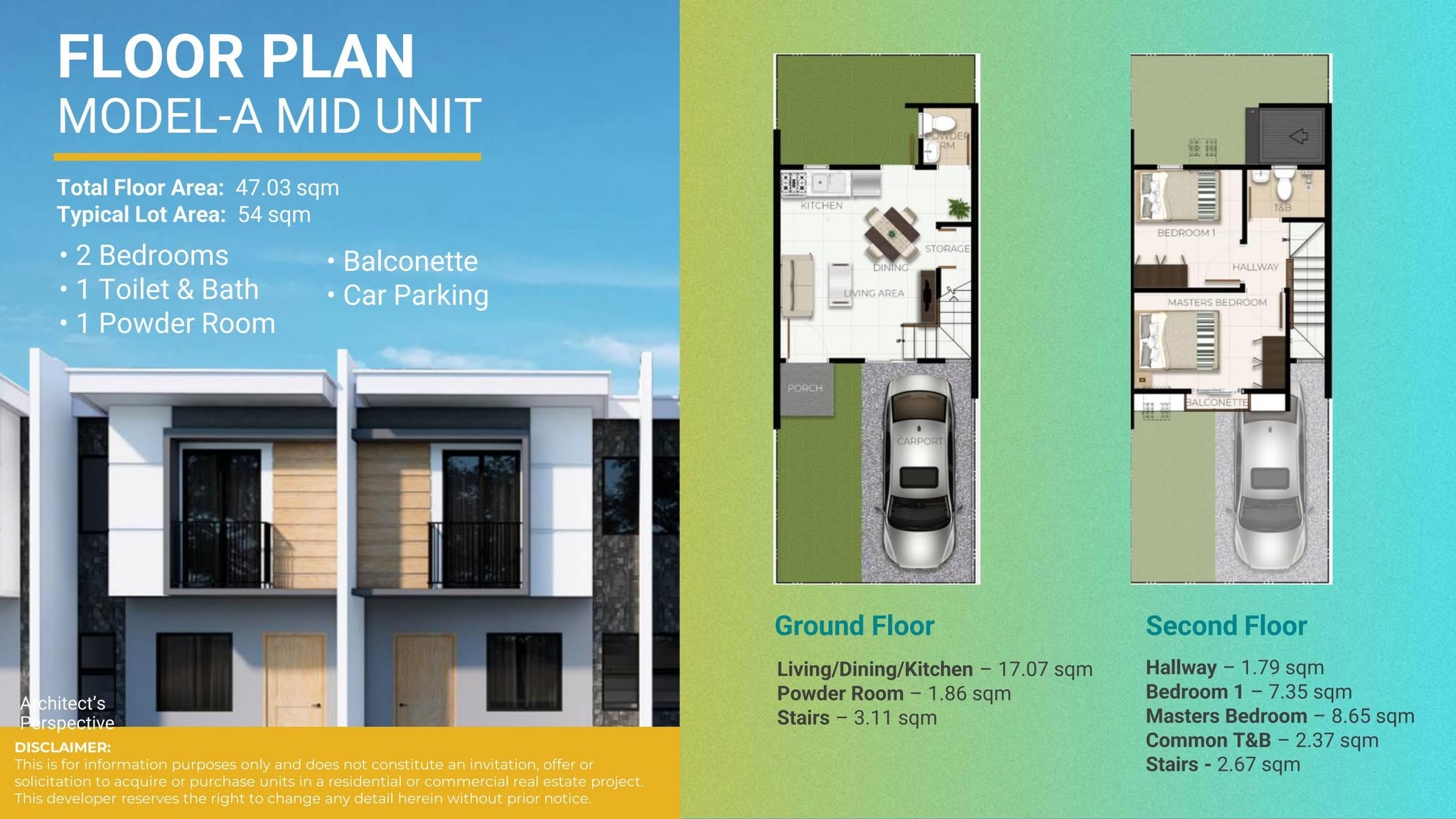 Casa Mira Prime Ormoc Townhouse A Model A Mid Unit floor plan